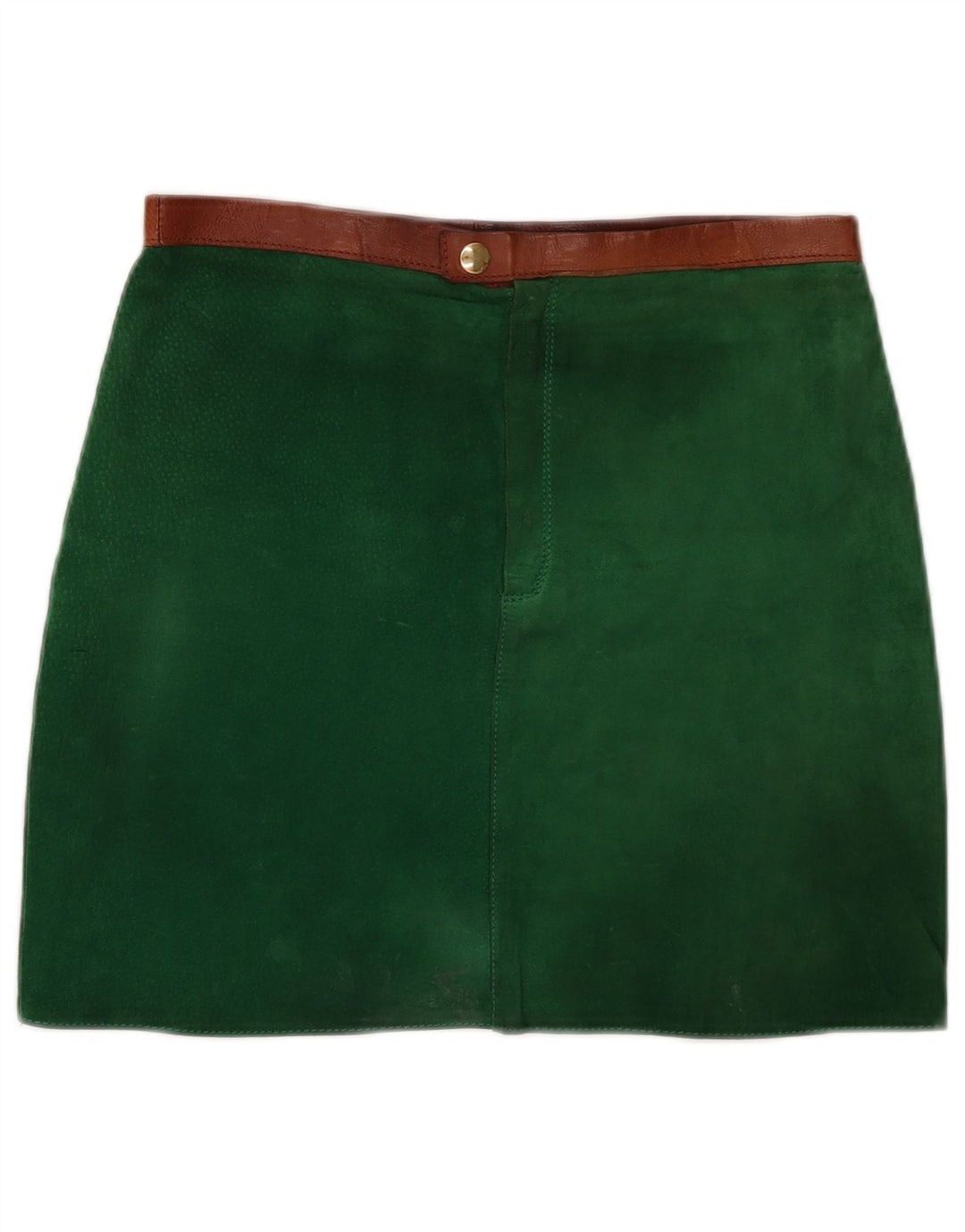 Vintage Damen Wildleder Minirock W30 Mittelgrün