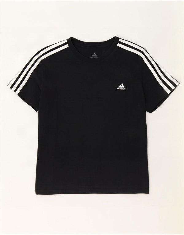 Adidas Damen T-Shirt Top UK 20/22 XL Schwarz Baumwolle
