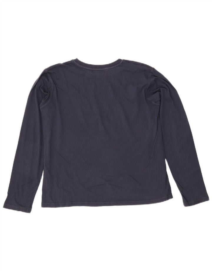 Trussardi Langarmshirt mit Grafik für Jungen, 13–14 Jahre, marineblaue Baumwolle