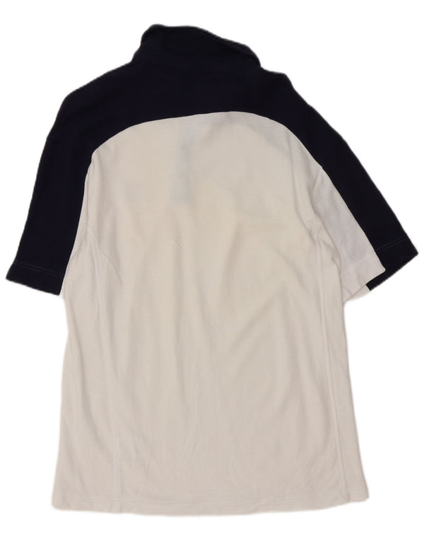 Fila Herren-Poloshirt, klein, weiße Colourblock-Baumwolle