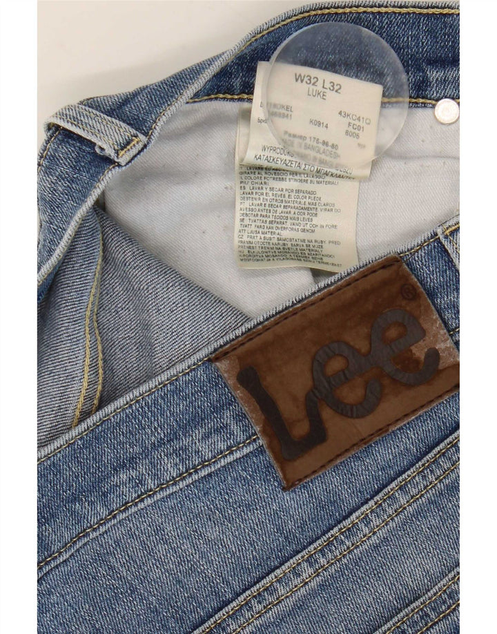 Lee Herren Luke Slim Jeans W32 L32 Blaue Baumwolle