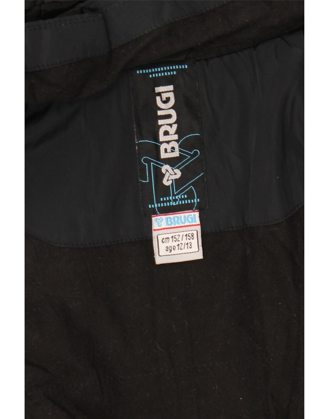 BRUGI Wattierte Jacke mit Kapuze für Mädchen, 12–13 Jahre, Schwarz
