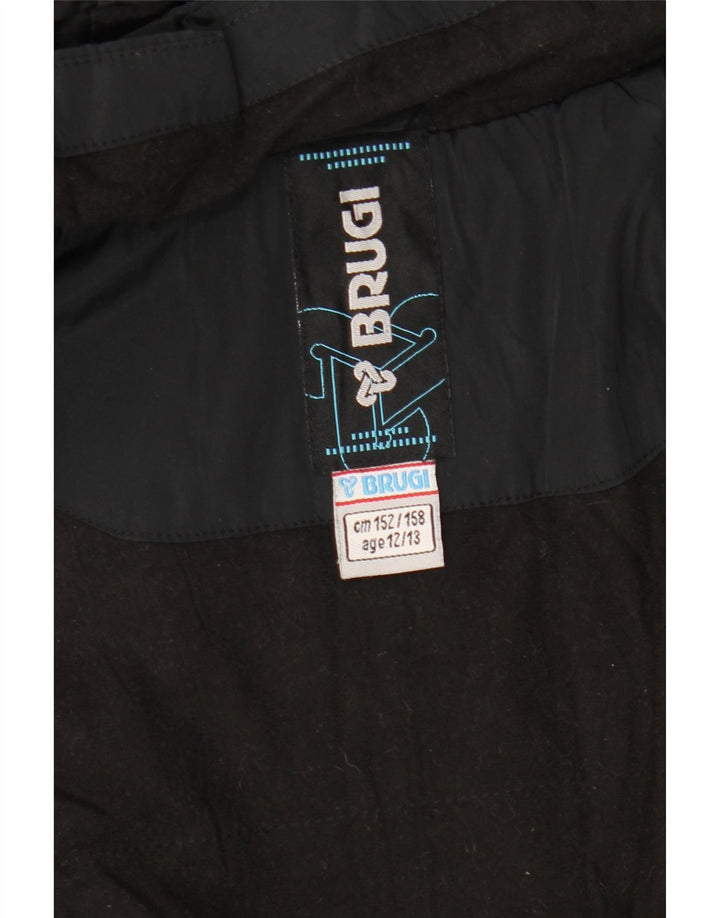 BRUGI Wattierte Jacke mit Kapuze für Mädchen, 12–13 Jahre, Schwarz