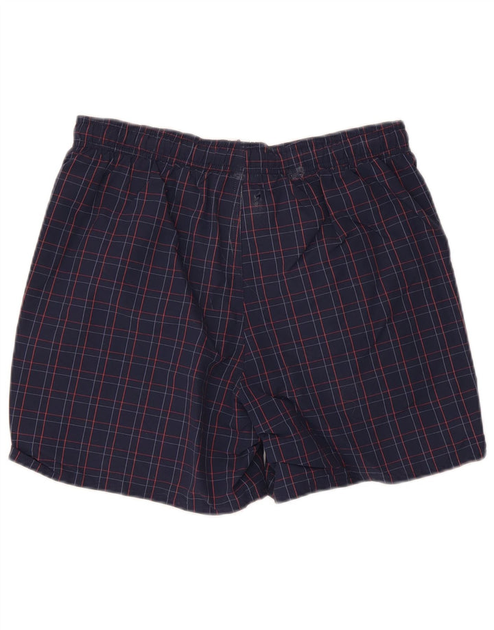 Adidas Herren-Sportshorts, klein, marineblau, kariert, Polyamid