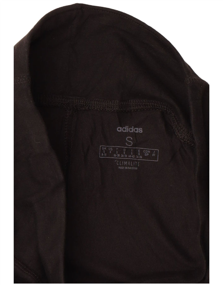 Adidas Damen Climalite Graphic Leggings UK 8/10 Small Schwarz Baumwolle