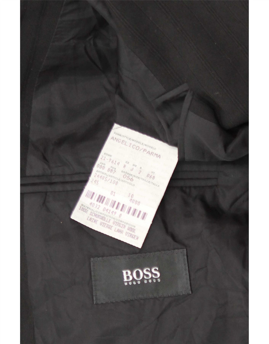 Hugo Boss Herren-Blazer mit 3 Knöpfen, EU 56, 3XL, schwarz gestreift, Wolle