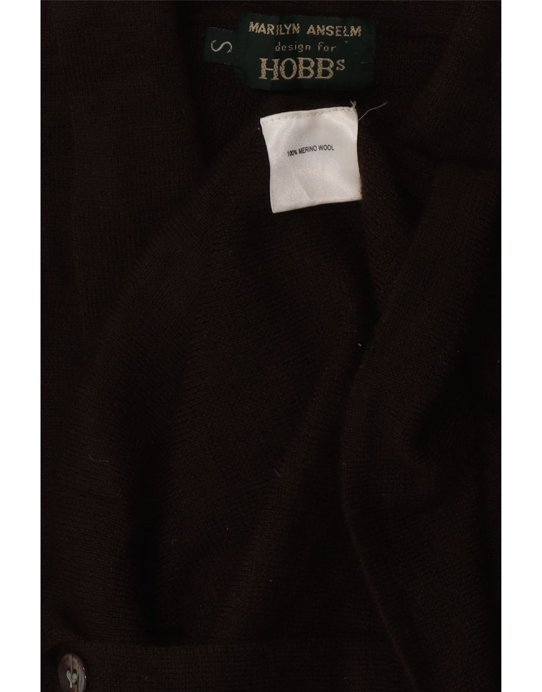 HOBBS Damen-Cardigan-Pullover UK 8 Small Braune Merinowolle