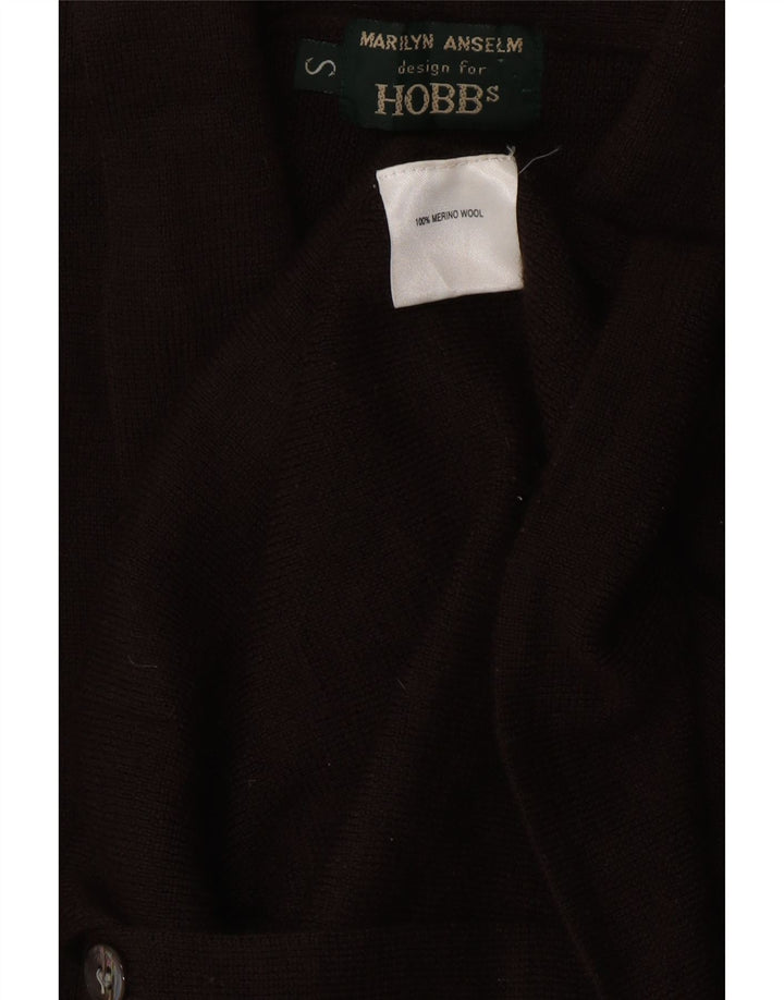 HOBBS Damen-Cardigan-Pullover UK 8 Small Braune Merinowolle