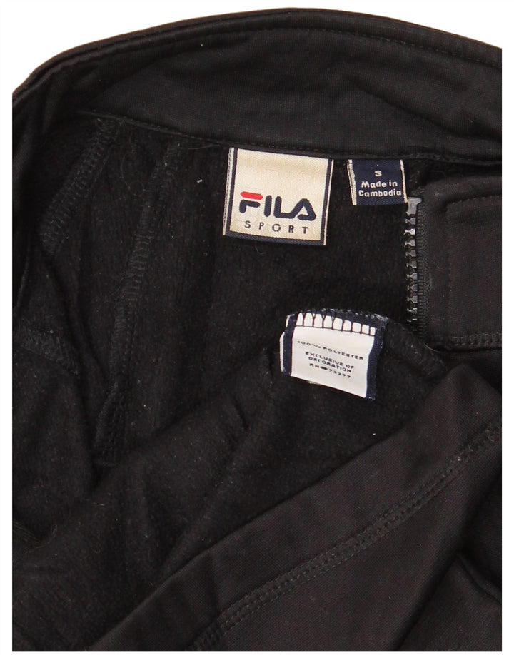 FILA Damen-Trainingsanzugoberteil, UK-Größe 10, Größe S, Schwarz, Polyester