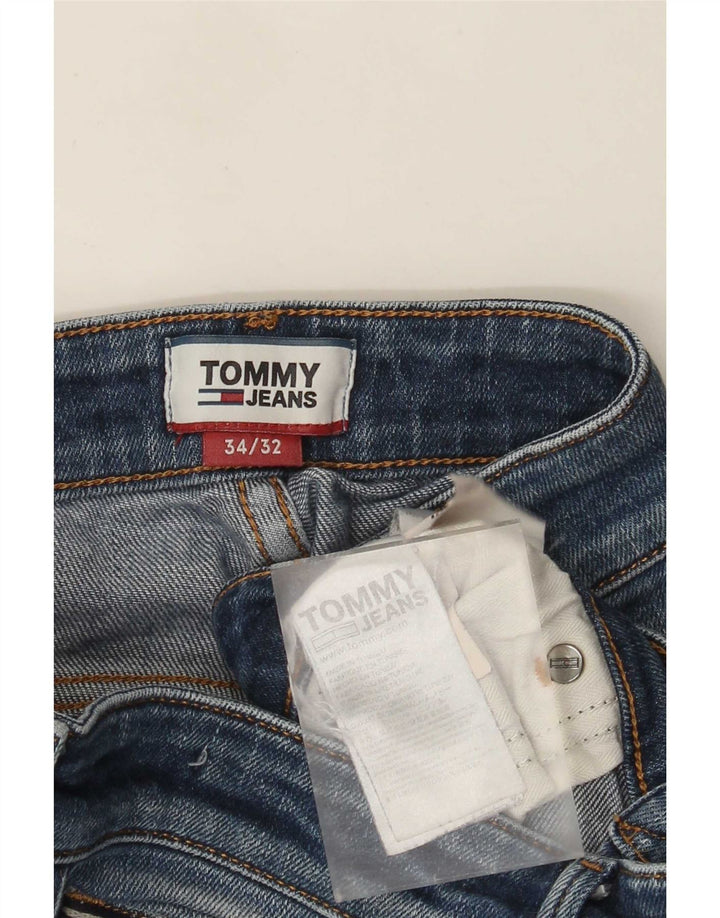 Tommy Hilfiger Herren Slim Jeans W34 L32 Blaue Baumwolle
