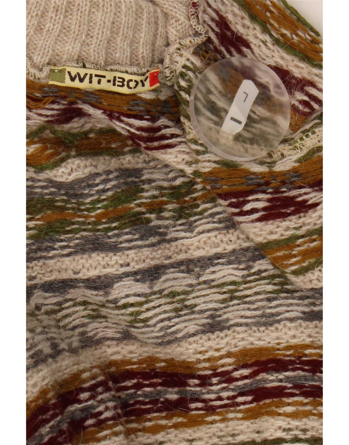Wit Boy Rollkragenpullover für Herren, groß, Beige, Fair-Isle-Alpakawolle