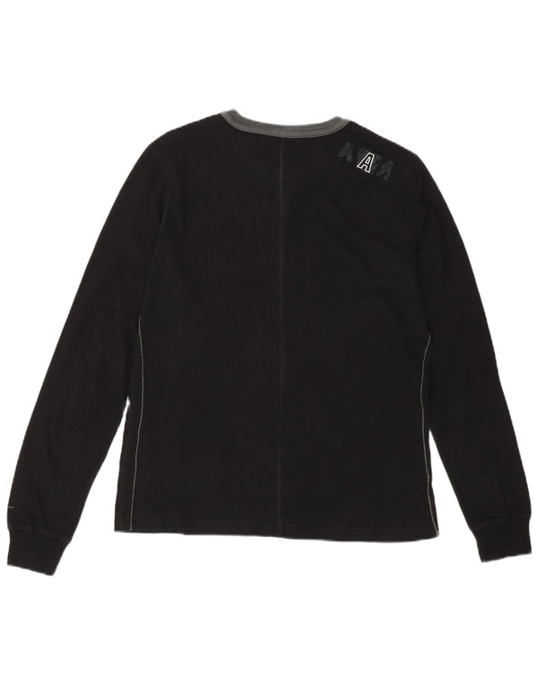 CHAMPION Damen Heritage Fit Graphic T-Shirt Top UK 14 Large Schwarz Baumwolle