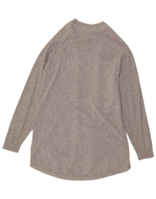 White Stuff Damen Longline Open Cardigan Pullover UK 14 Large Grau meliert