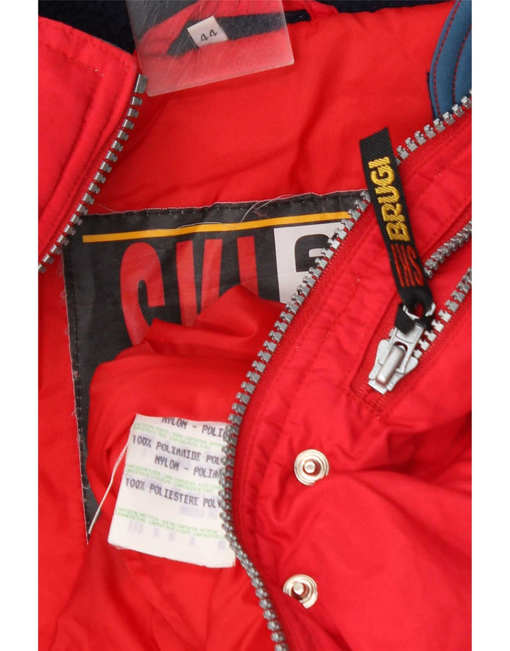 Brugi Damen-Skioverall mit Kapuze, IT 44, mittelrotes Colourblock-Polyamid