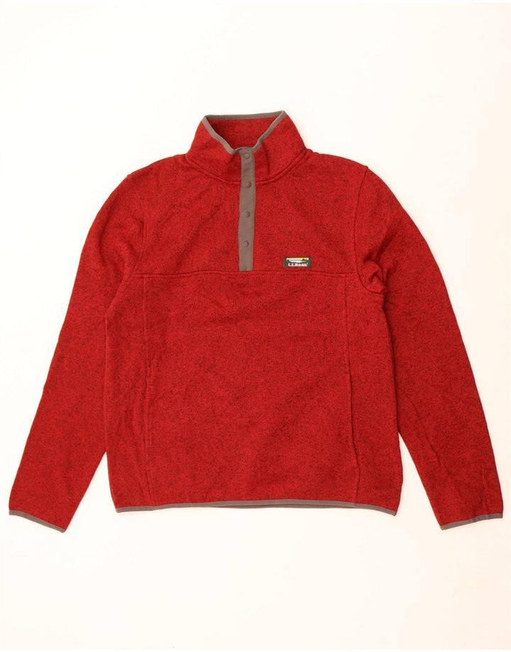 L.L.Bean Herren-Sweatshirt mit Knopfkragen, mittleres Kastanienbraun, Polyester