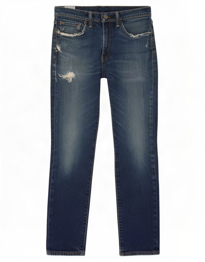 Levi's Herren Distressed Slim Jeans W32 L27 Blaue Baumwolle
