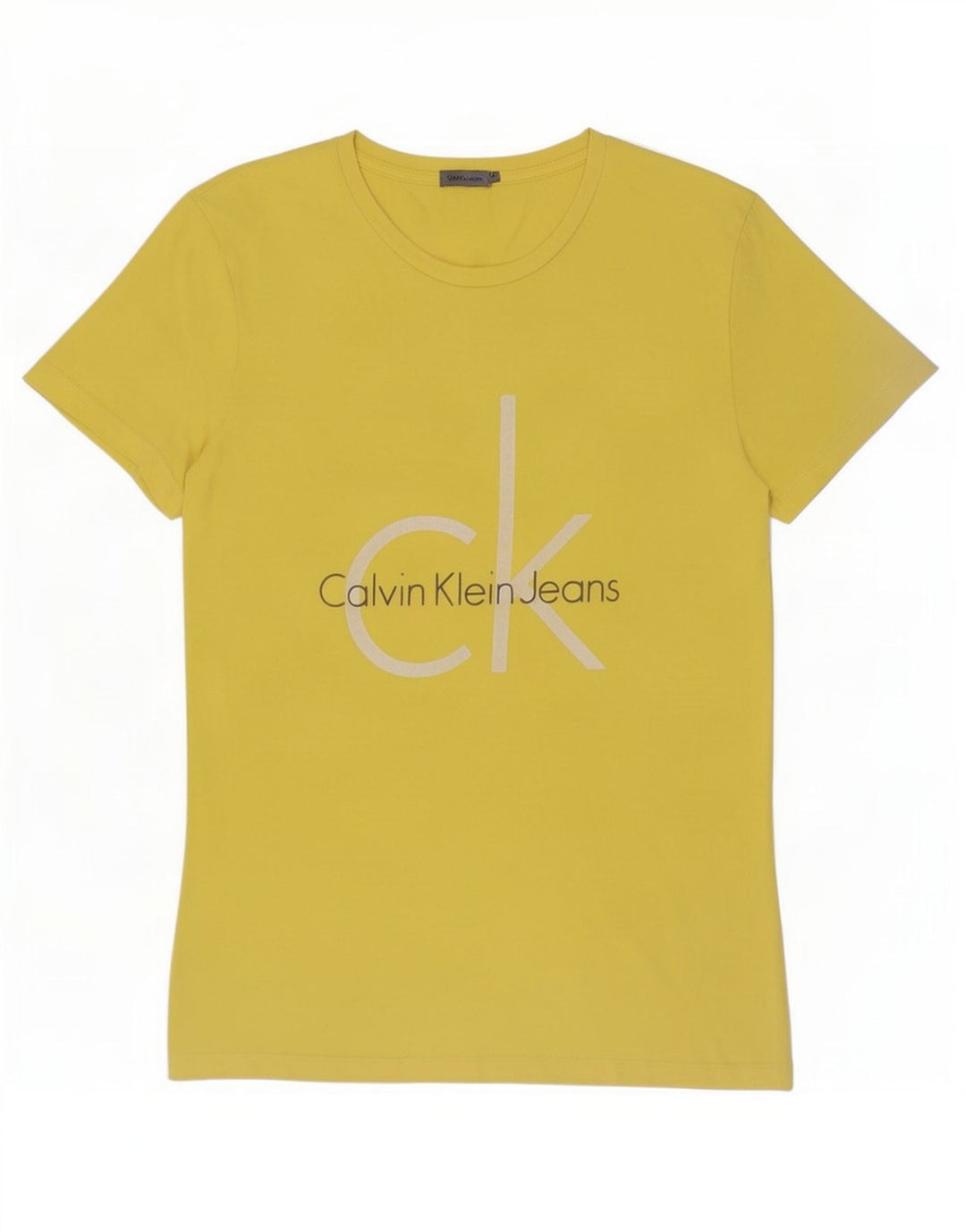 Calvin Klein Jeans Herren-T-Shirt mit Grafik, mittelgelbe Baumwolle