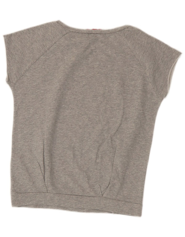Liu Jo Kurzarm-Sweatshirt mit Grafik für Mädchen, 11–12 Jahre, graue Baumwolle