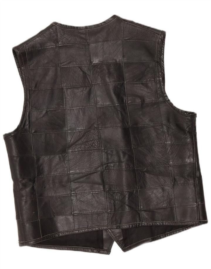 Vintage Herren Lederweste Klein Schwarz