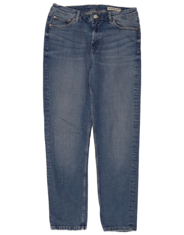Marks & Spencer Damen Relaxed Fit Slim Jeans UK 10 Small W28 L28 Blau