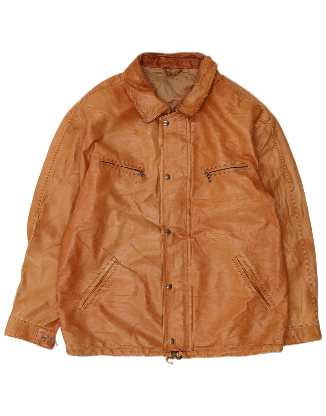 Vintage Herren Lederjacke UK 38 Medium Beige Leder