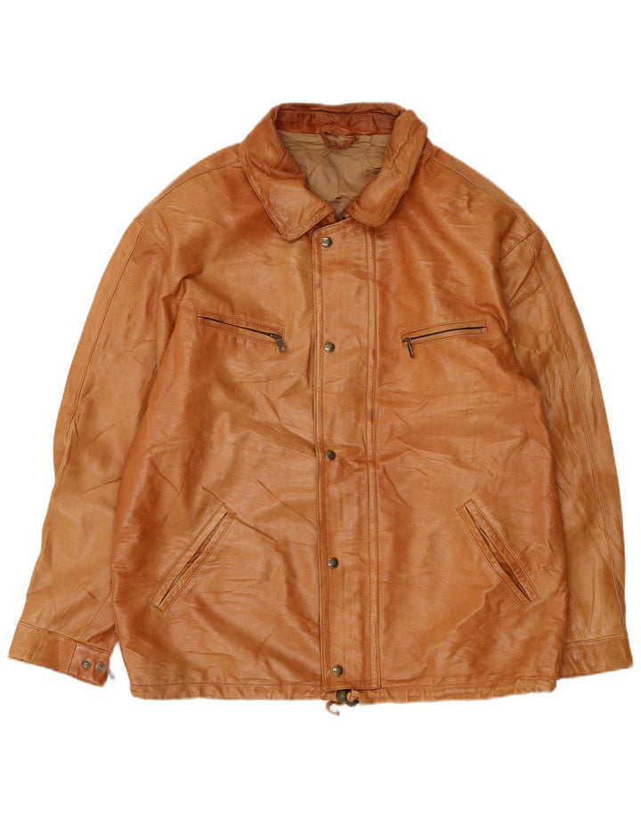 Vintage Herren Lederjacke UK 38 Medium Beige Leder