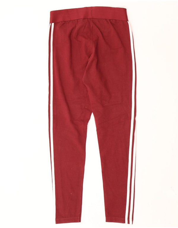 Adidas Damen Leggings UK 12/14 Medium Burgund Baumwolle