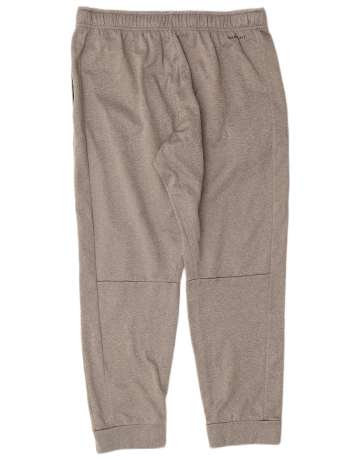 NIKE Mens Therma-Fit Tracksuit Trousers Joggers Large Grey Polyester