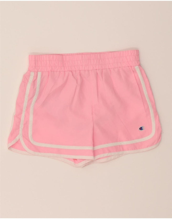 CHAMPION Girls Sport Shorts 9-10 Years Medium Pink Polyester Vintage Champion and Second-Hand Champion from Messina Hembry 