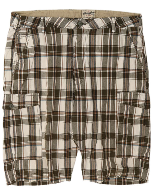 Wrangler Herren Cargo-Shorts W42 2XL Mehrfarbig karierte Baumwolle