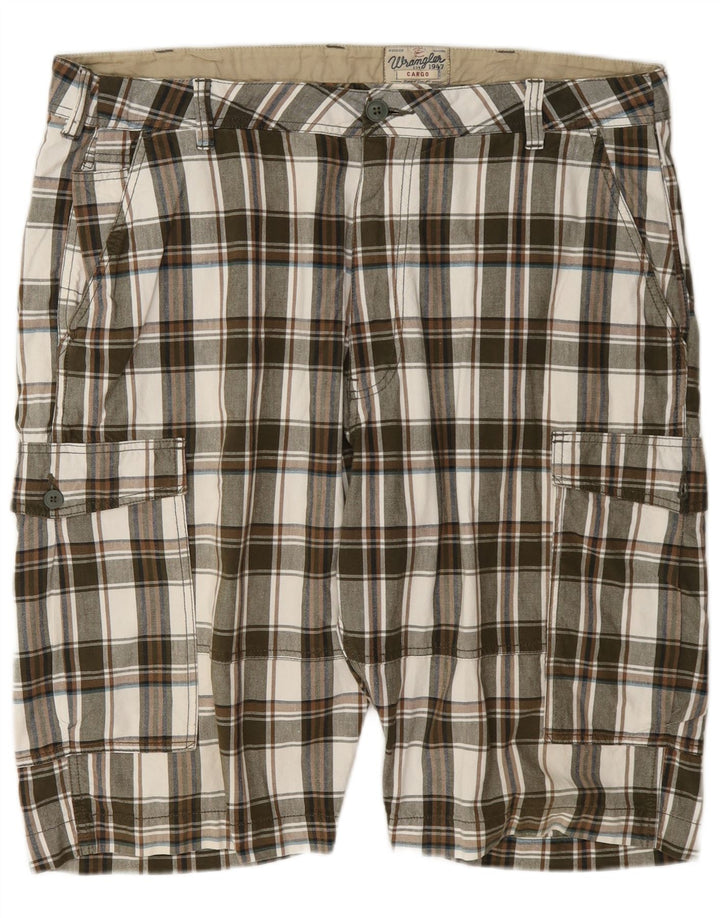 Wrangler Herren Cargo-Shorts W42 2XL Mehrfarbig karierte Baumwolle