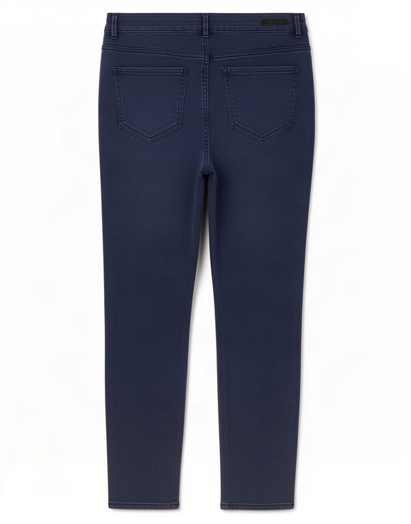 Zara Damen Cargo Slim Jeans EU 44 XL W34 L28 Marineblaue Nadelstreifen