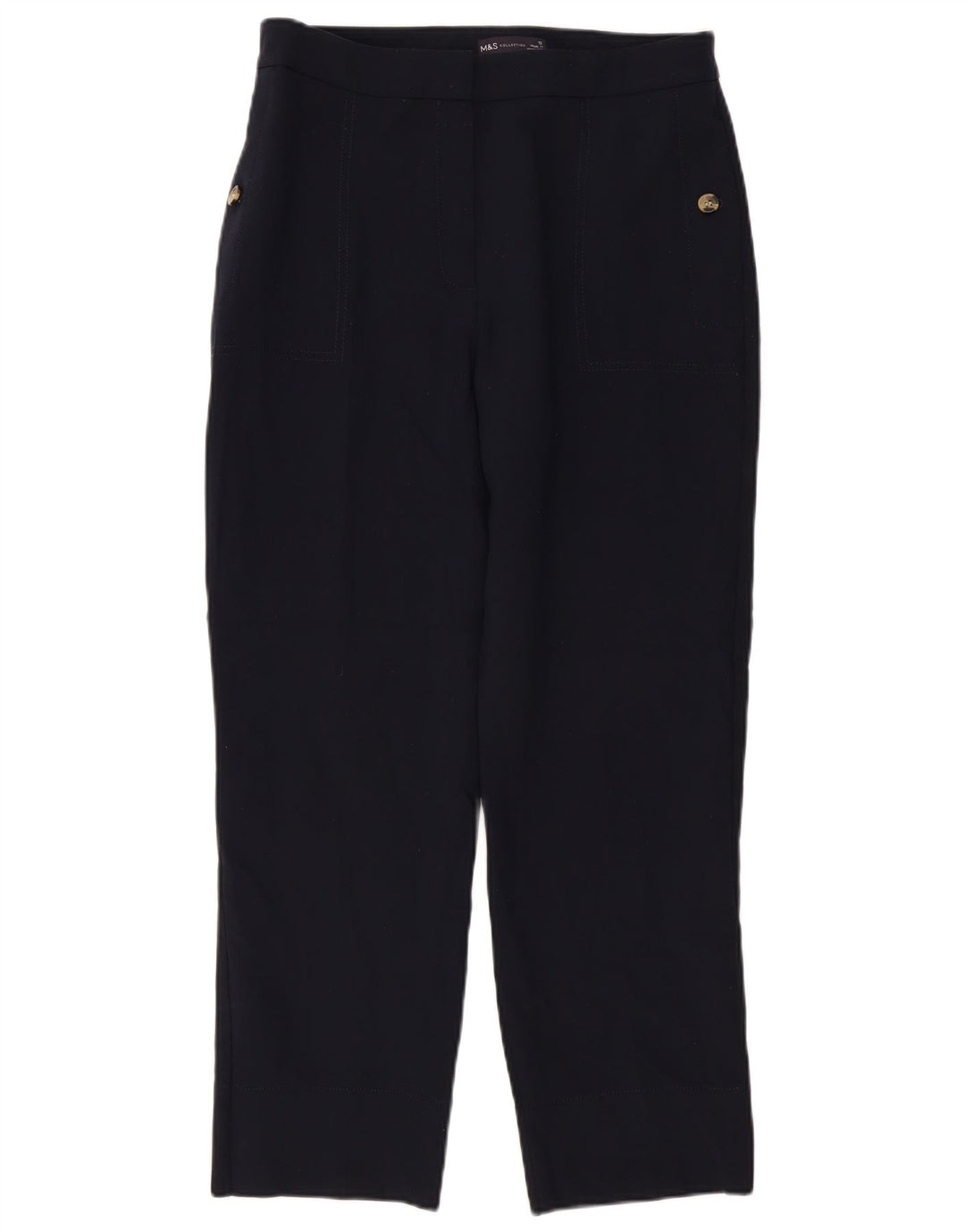 Marks & Spencer Damen Chinohose UK 12 M W32 L27 Marineblau