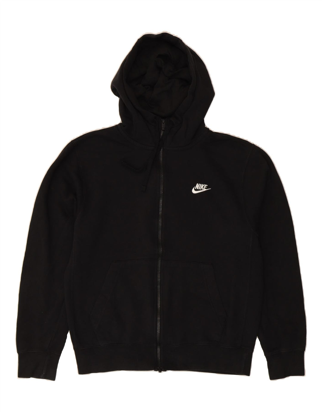 NIKE Mens Zip Hoodie Sweater Small Black Cotton Vintage Nike and Second-Hand Nike from Messina Hembry 