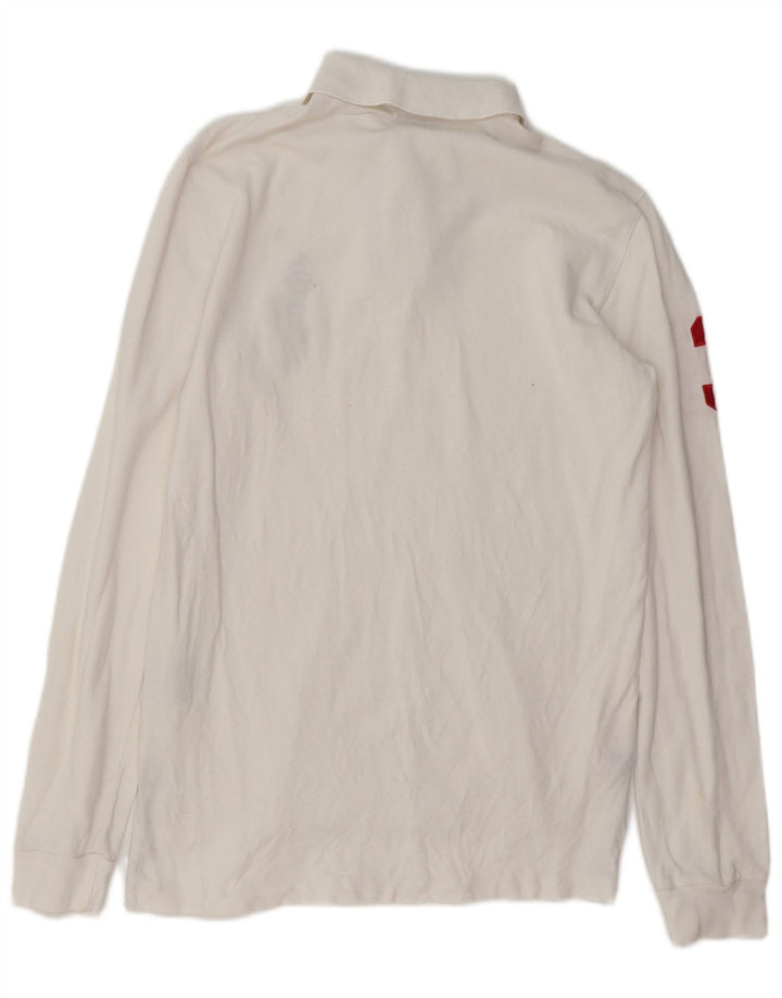 POLO RALPH LAUREN Herren-Poloshirt mit individueller Passform, langärmelig, Größe S, Weiß