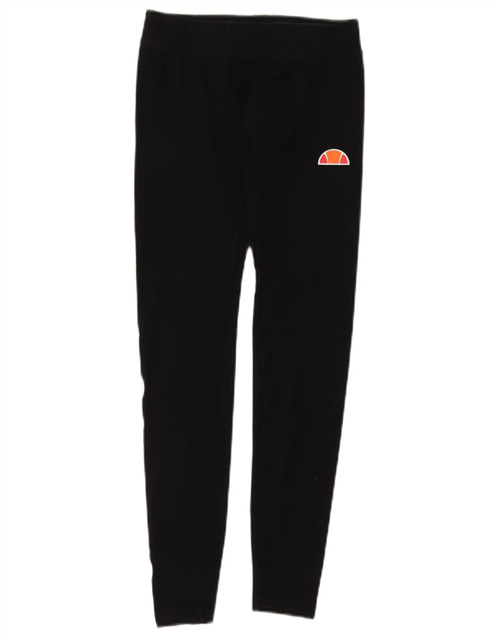 Ellesse Womens Graphic Leggings UK 10 Small Schwarz Baumwolle