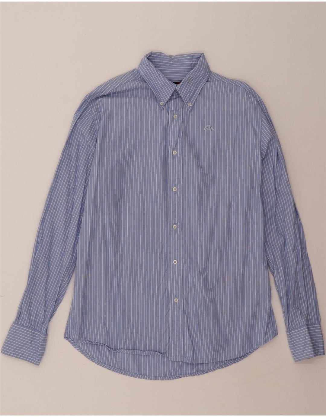 KAPPA Mens Shirt Large Blue Pinstripe Cotton Vintage Kappa and Second-Hand Kappa from Messina Hembry 