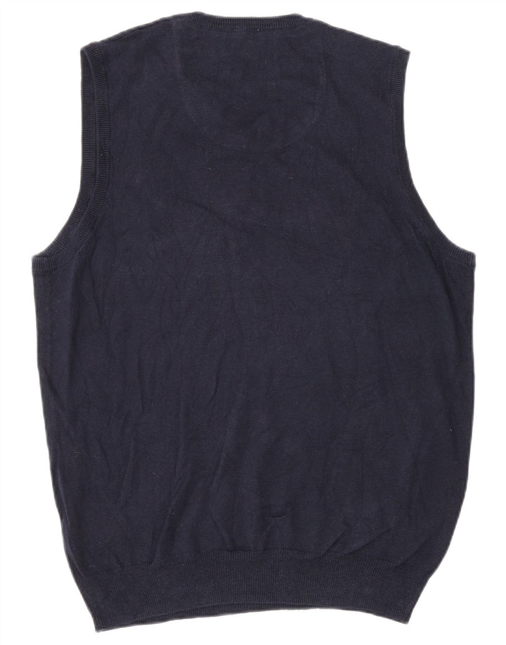 Vintage Herren Weste Tank Top Kleine marineblaue Baumwolle