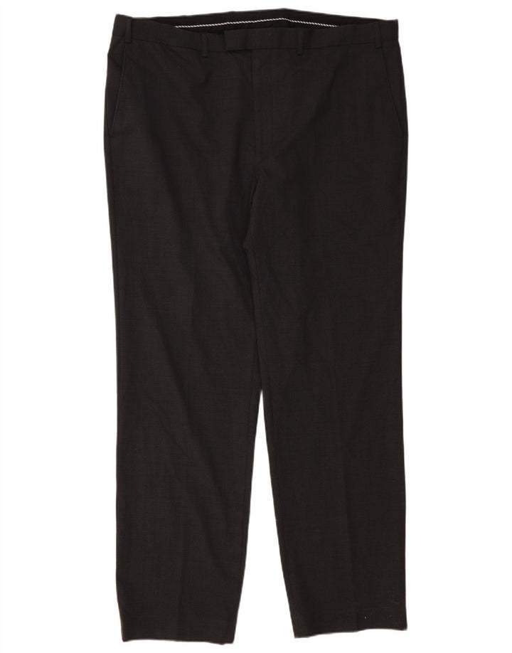 Marks & Spencer Herren-Anzughose in normaler Passform, W42, L33, graue Wolle