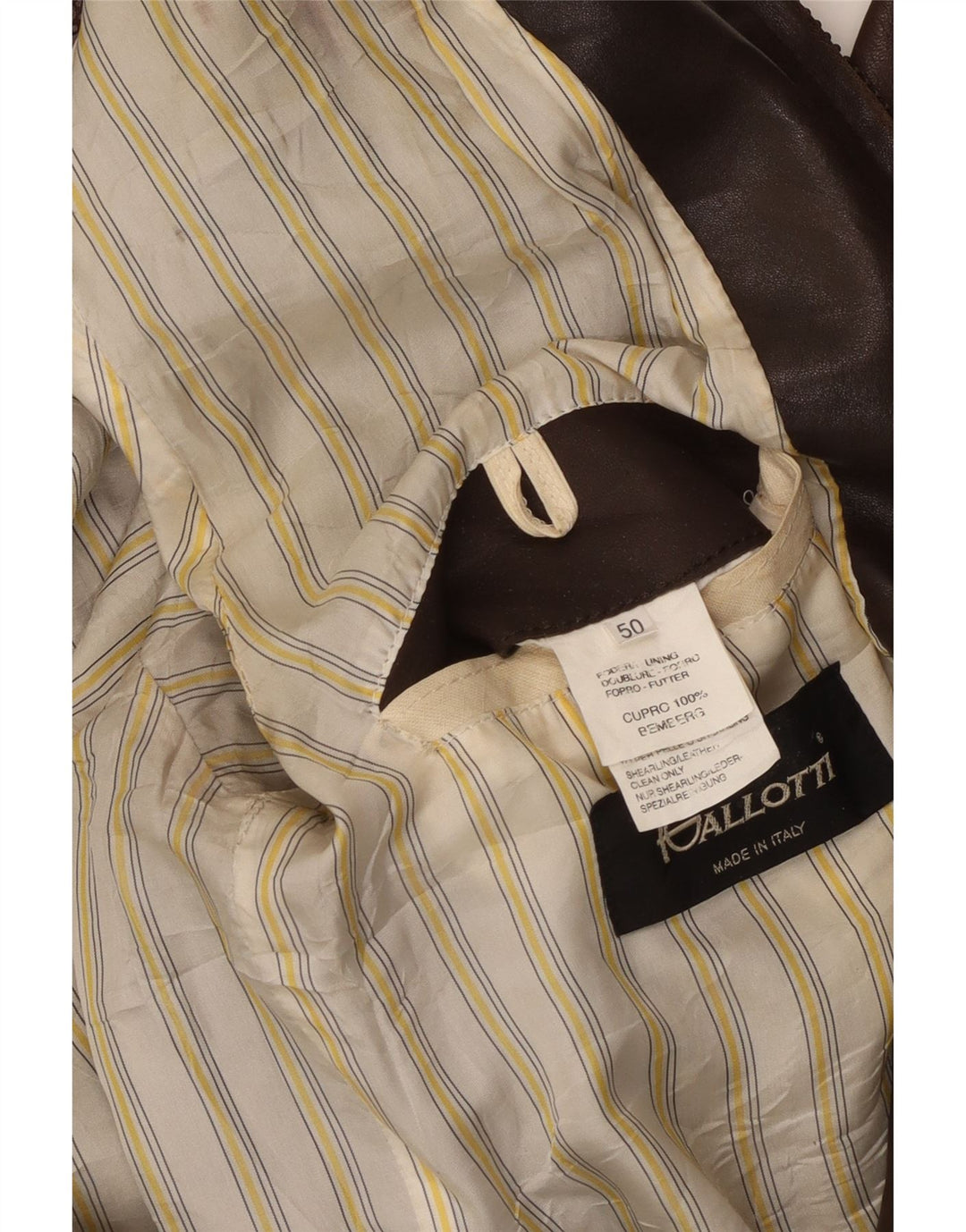 GALLOTTI Herren Bomber-Lederjacke IT 50 großes braunes Leder