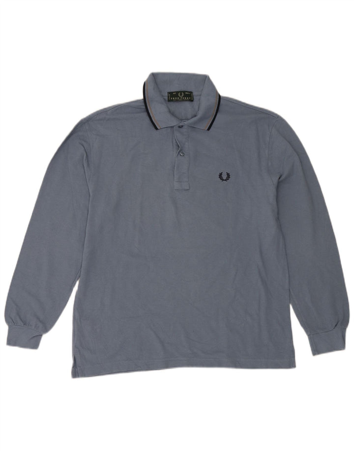 Fred Perry Herren-Poloshirt aus mittelblauer Baumwolle