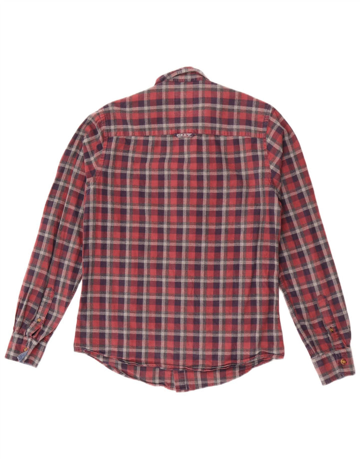 Crew Clothing Herren-Flanellhemd, klein, rot, kariert, Baumwolle