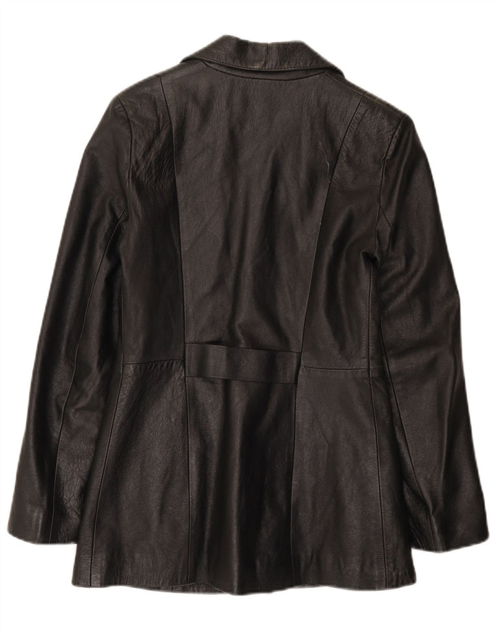 Vintage Damen Lederjacke UK 8 Kleines schwarzes Leder