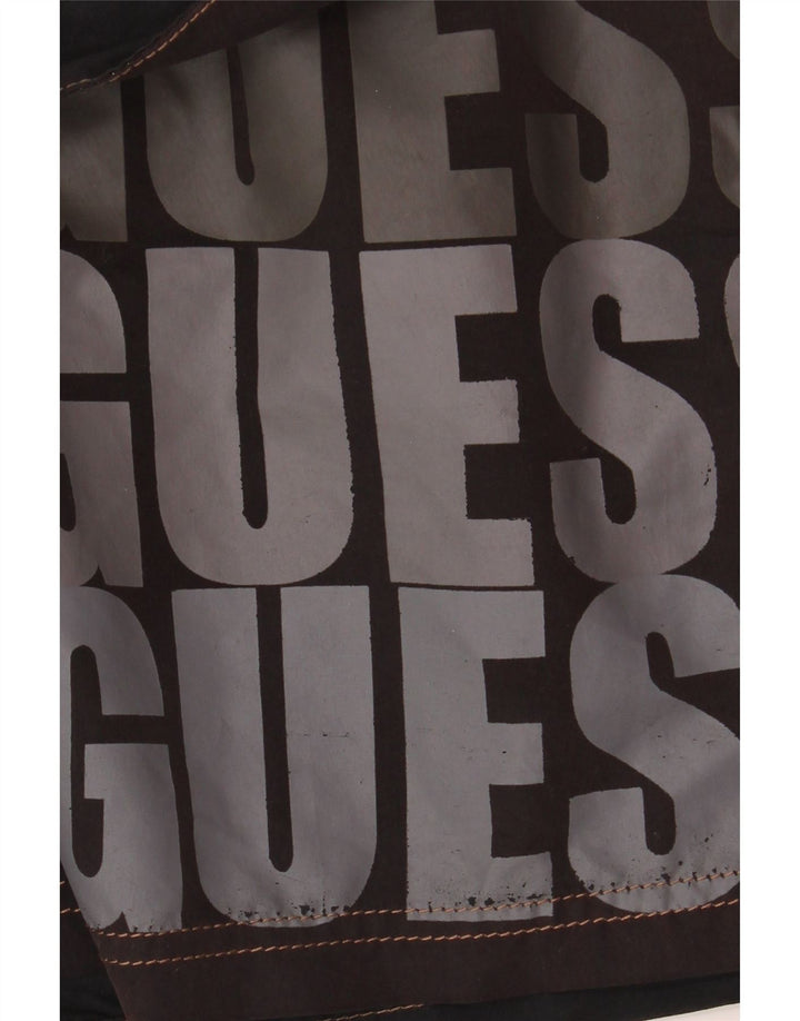Guess Herren-Badeshorts mit Grafik, 2XL, schwarzes Polyester