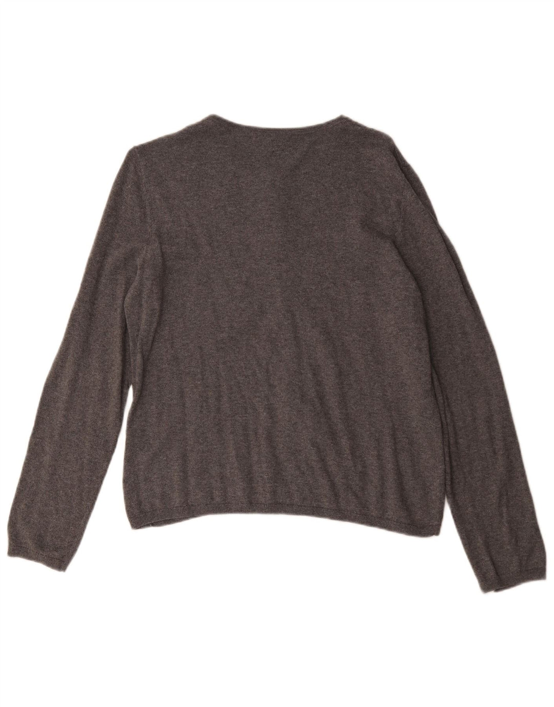 Laura Ashley Damen-Cardigan-Pullover UK 14 Mittelgraue Baumwolle