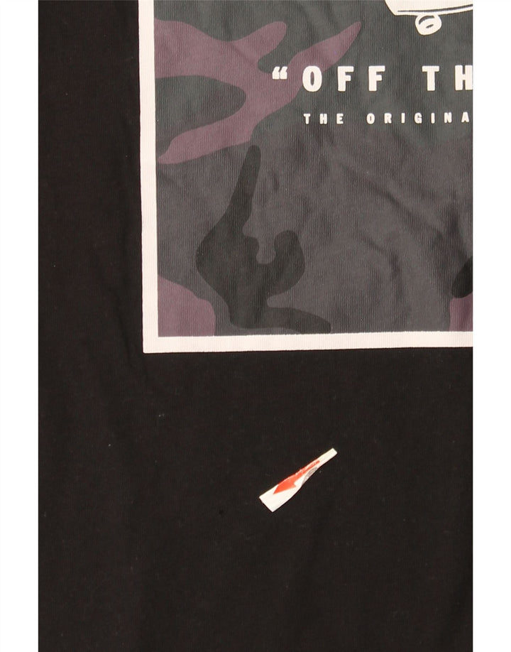 Vans Herren Custom Fit Grafik-T-Shirt-Oberteil aus mittelschwarzer Baumwolle