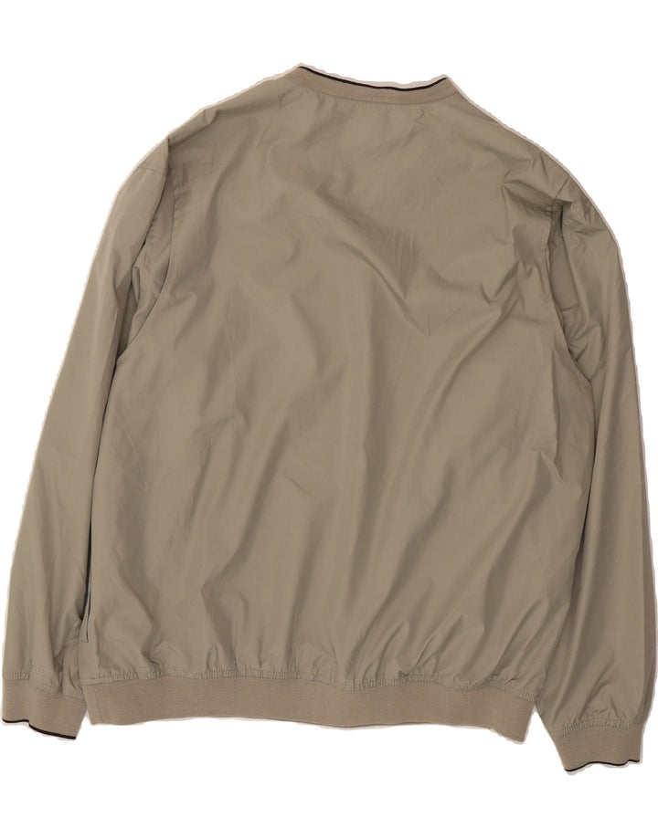 IZOD Mens Pullover Tracksuit Top Jacket UK 42 XL Khaki Polyester Vintage Izod and Second-Hand Izod from Messina Hembry 