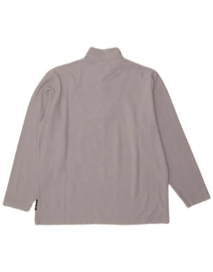 Asics Herren-Fleecepullover mit Reißverschluss am Hals, großes graues Polyester