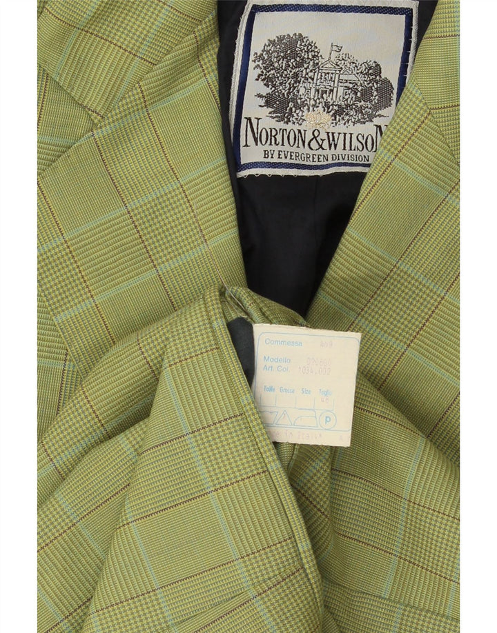Norton & Wilson Damen 2-Knopf-Blazerjacke IT 46 Large Green Check