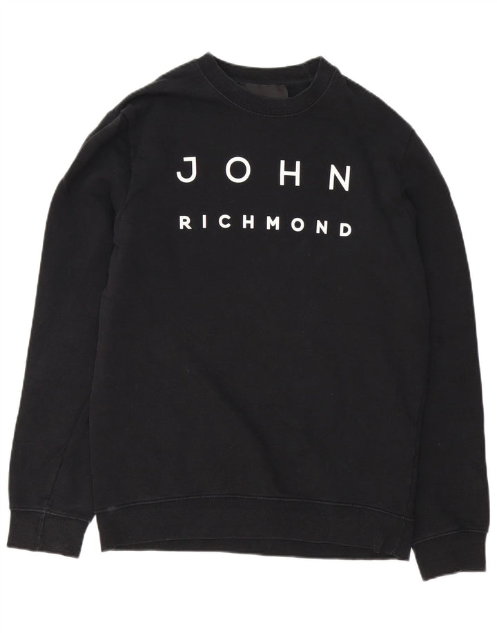 RICHMOND Herren-Sweatshirt mit Grafik, mittlere schwarze Baumwolle